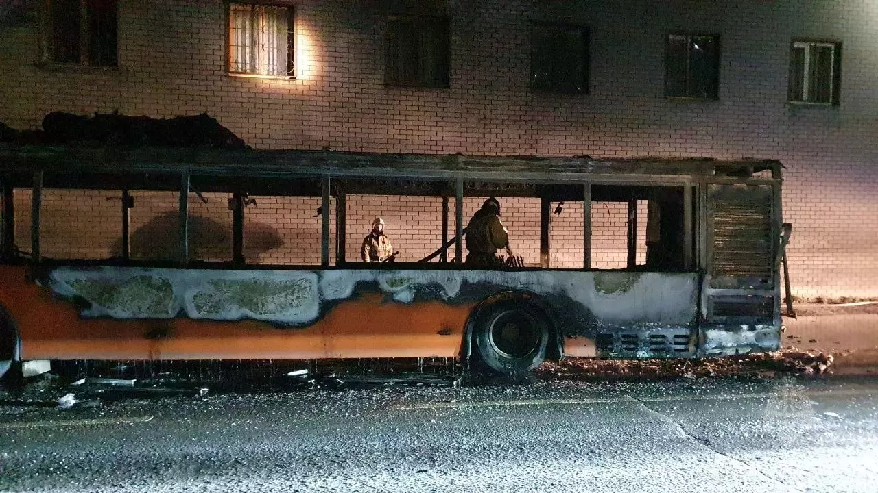 Автобус сгорел фактически дотла 