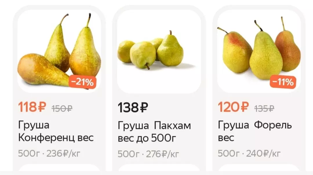 Цена на груши в Нижнем Новгороде