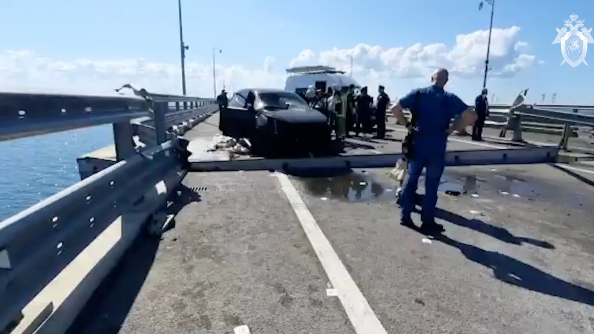 Опубликовано видео с места ЧП на Крымском мосту