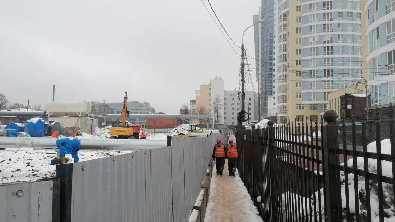 Пешеходное движение ограничили на Сеченова в Нижнем Новгороде из-за продления метро
