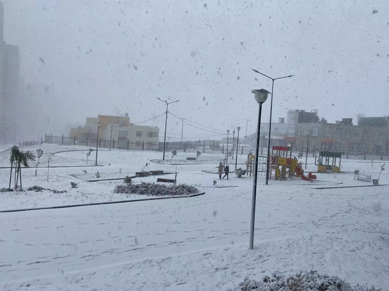 Снежная буря в Нижнем Новгороде 17 октября 