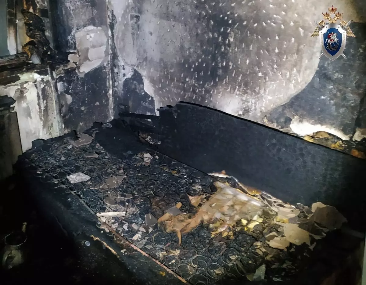 Место пожара в квартире в Заволжье
