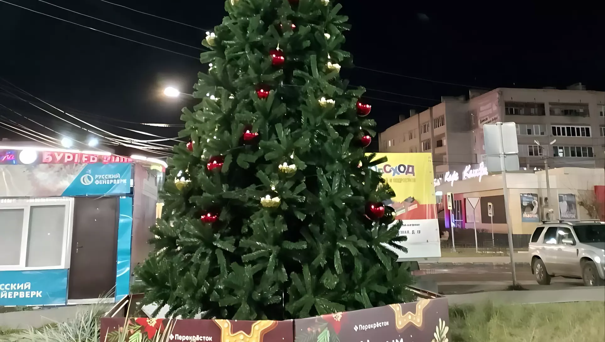 Жители Бора нарядили елку в ноябре