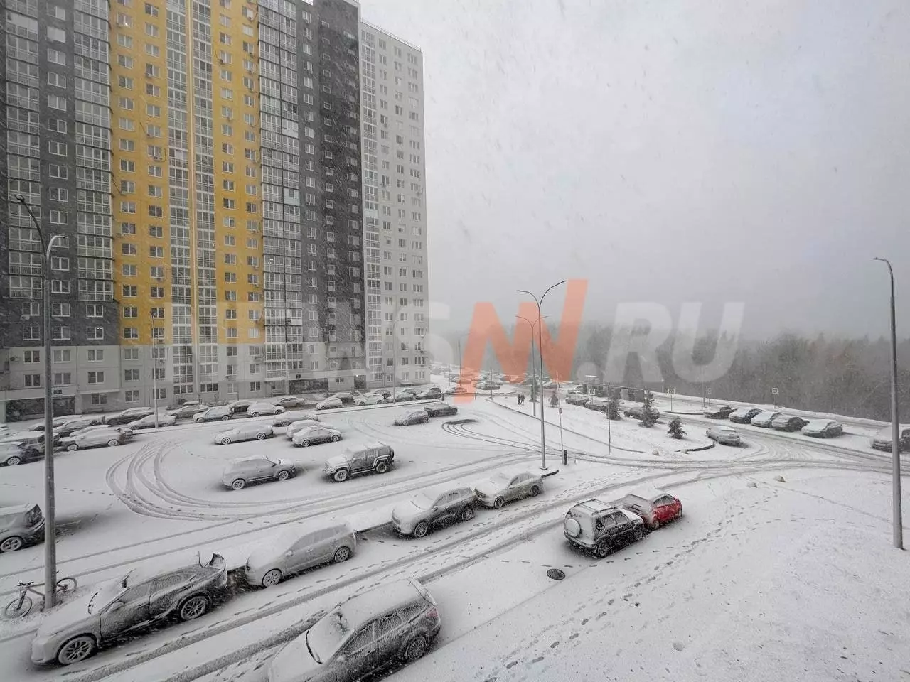 Снег в "Анкудиновском парке" 17 октября