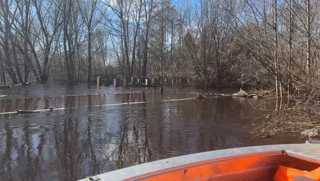 На 5 апреля пришелся пик паводка, мост полностью оказался под водой