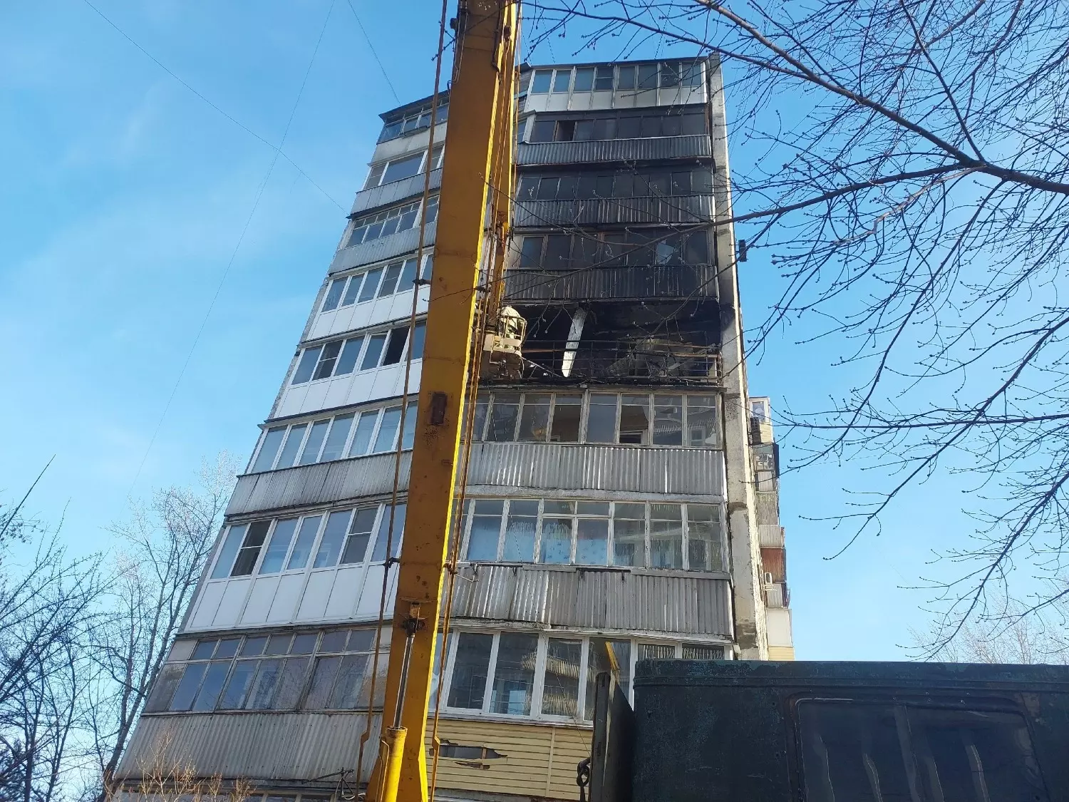 Дом №37 на Фучика в Нижнем Новгороде после взрыва