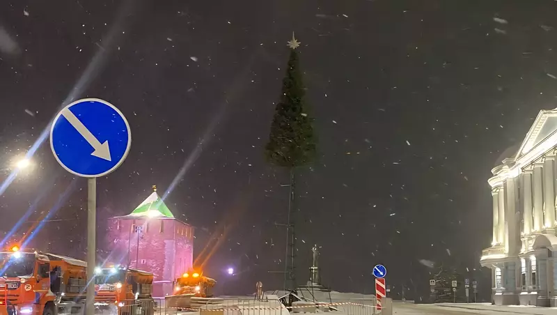Опубликованы фото главной новогодней елки в Нижнем Новгороде