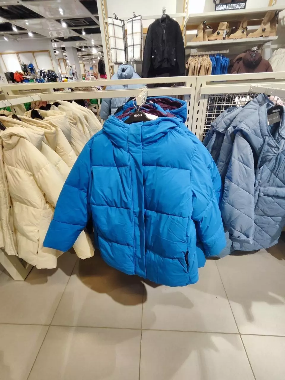 Ассортимент курток в магазине MODIS
