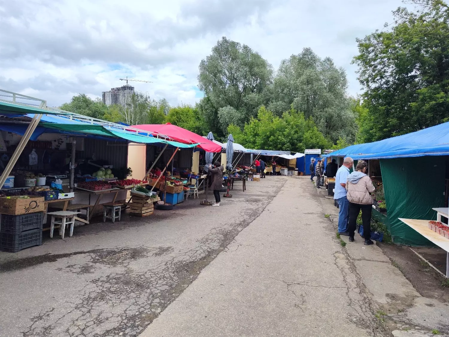 Народный рынок на улице Касьянова в Нижнем Новгороде