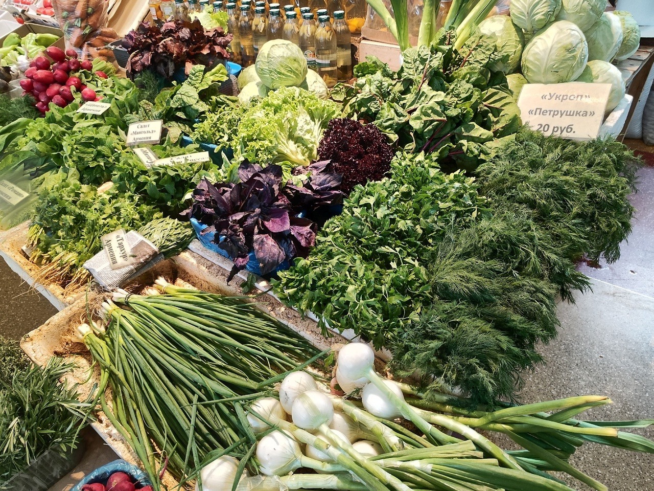 Сколько стоят овощи и фрукты в торговых рядах